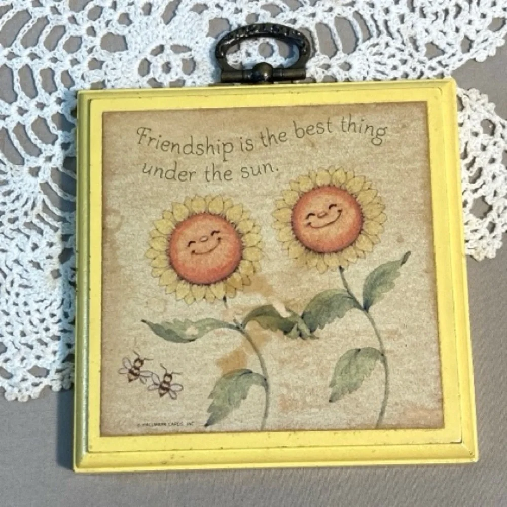Vintage Sunflower Friendship Wall Plaque Hallmark